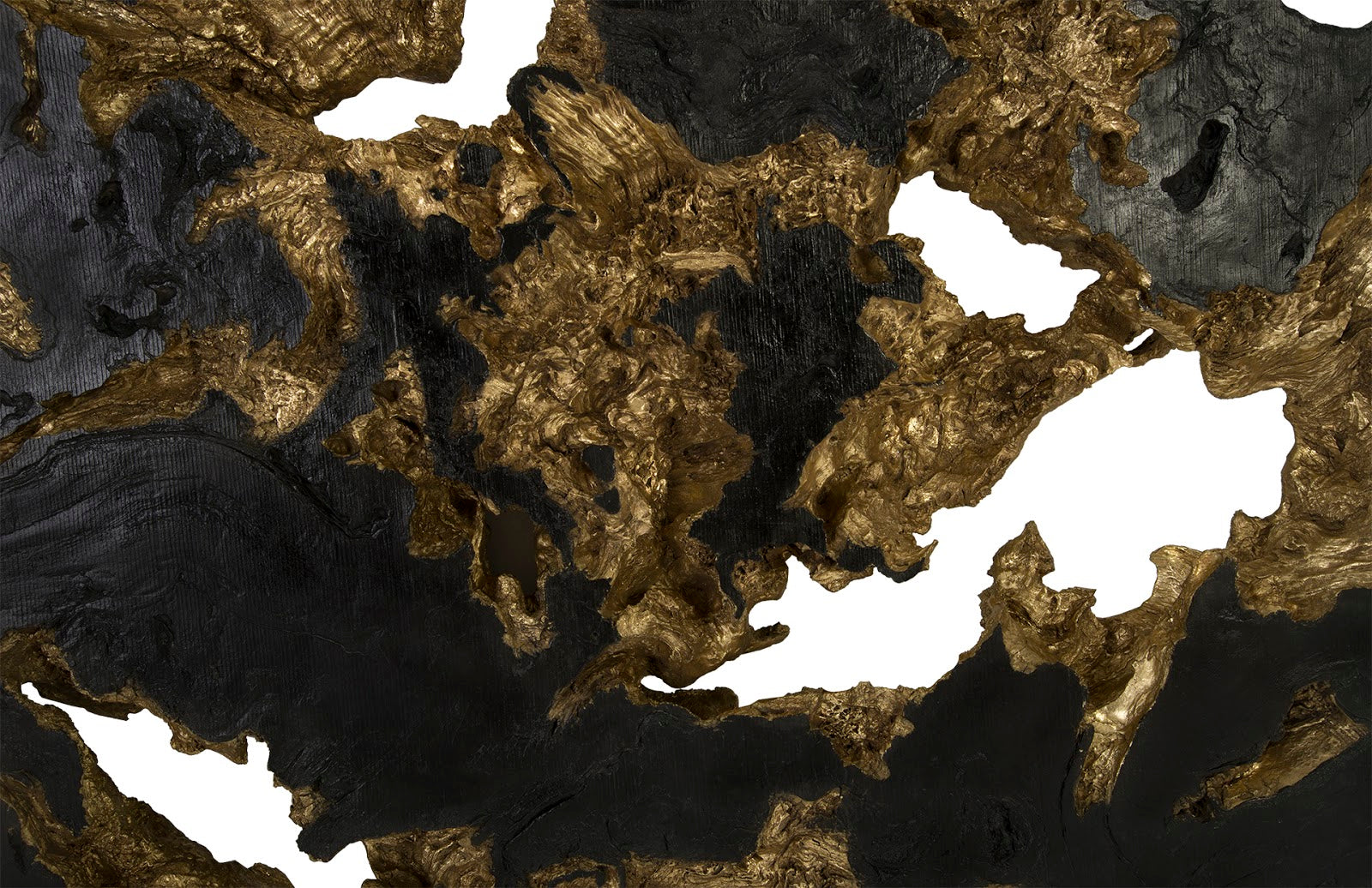 Phillips Collection Home Oversized LTL - Rate to be Quoted Phillips Collection Burled Root Wall Art, Large, Black and Gold Leaf