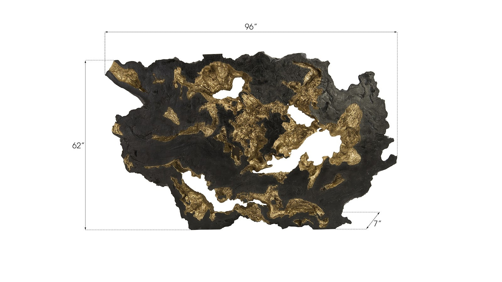 Phillips Collection Home Oversized LTL - Rate to be Quoted Phillips Collection Burled Root Wall Art, Large, Black and Gold Leaf