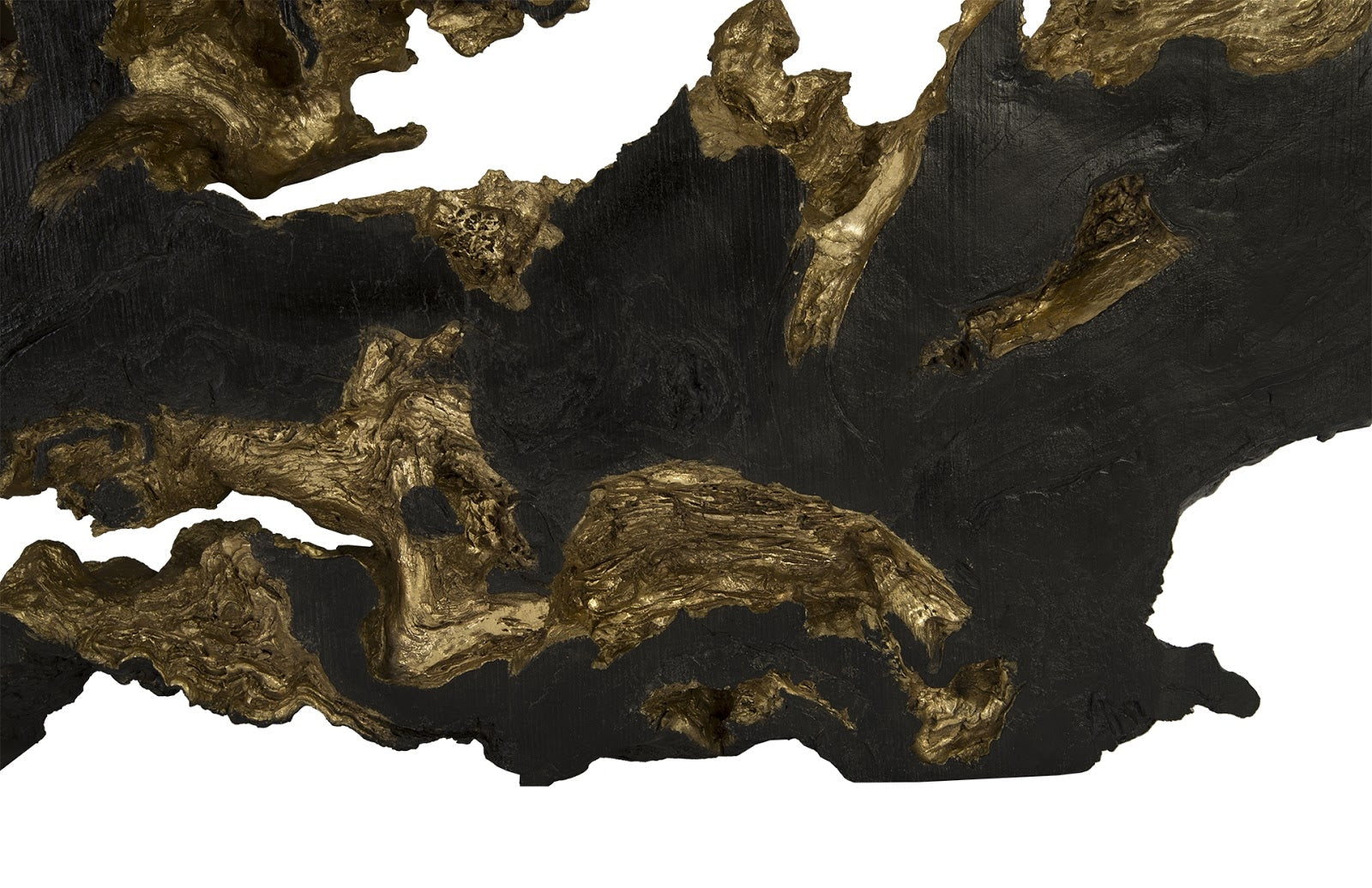 Phillips Collection Home Oversized LTL - Rate to be Quoted Phillips Collection Burled Root Wall Art, Large, Black and Gold Leaf