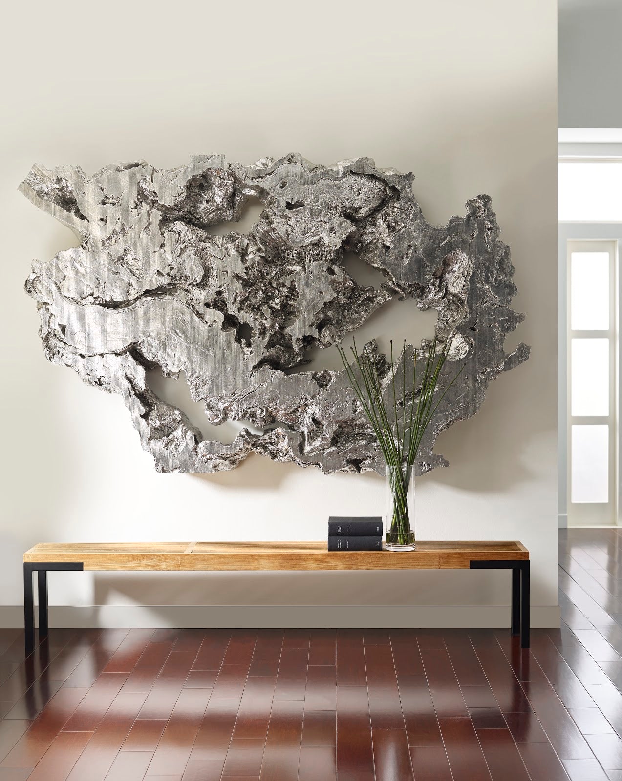 Phillips Collection Home Oversized LTL - Rate to be Quoted Phillips Collection Burled Root Wall Art, Large, Silver Leaf