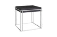 Phillips Collection Home Phillips Collection Burnt Cube Side Table, Chamcha Wood, Stainless Steel Base
