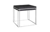 Phillips Collection Home Phillips Collection Burnt Cube Side Table, Chamcha Wood, Stainless Steel Base
