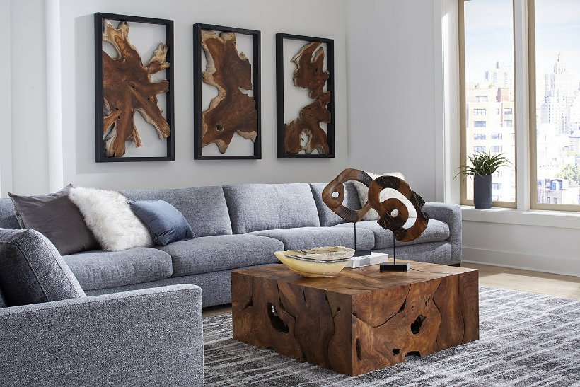 Phillips Collection Home Phillips Collection Carved Teak Swirl on Stand