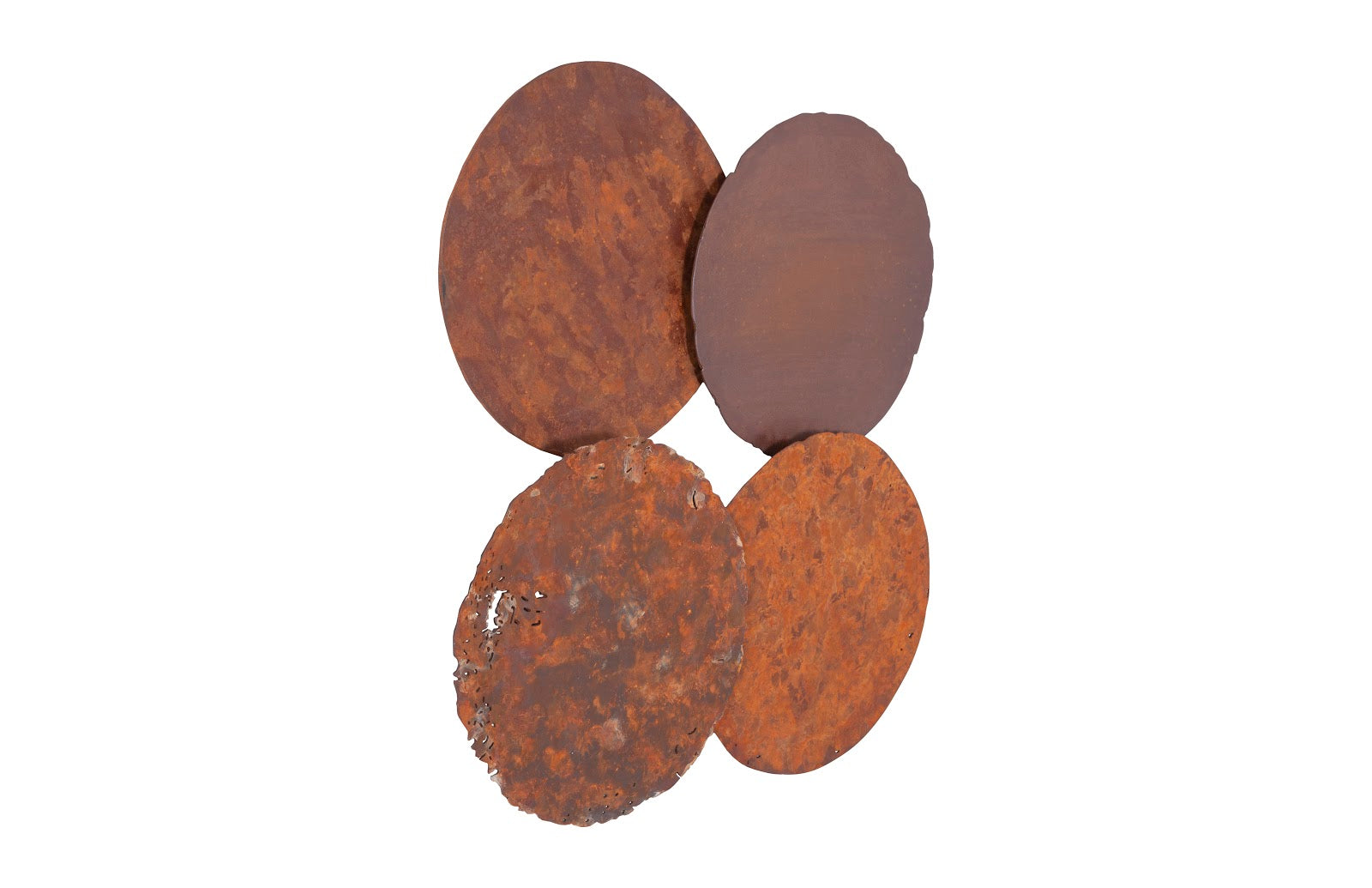 Phillips Collection Home Phillips Collection Cast Oil Drum Wall Discs, Resin, Rust Finish, Set of 4