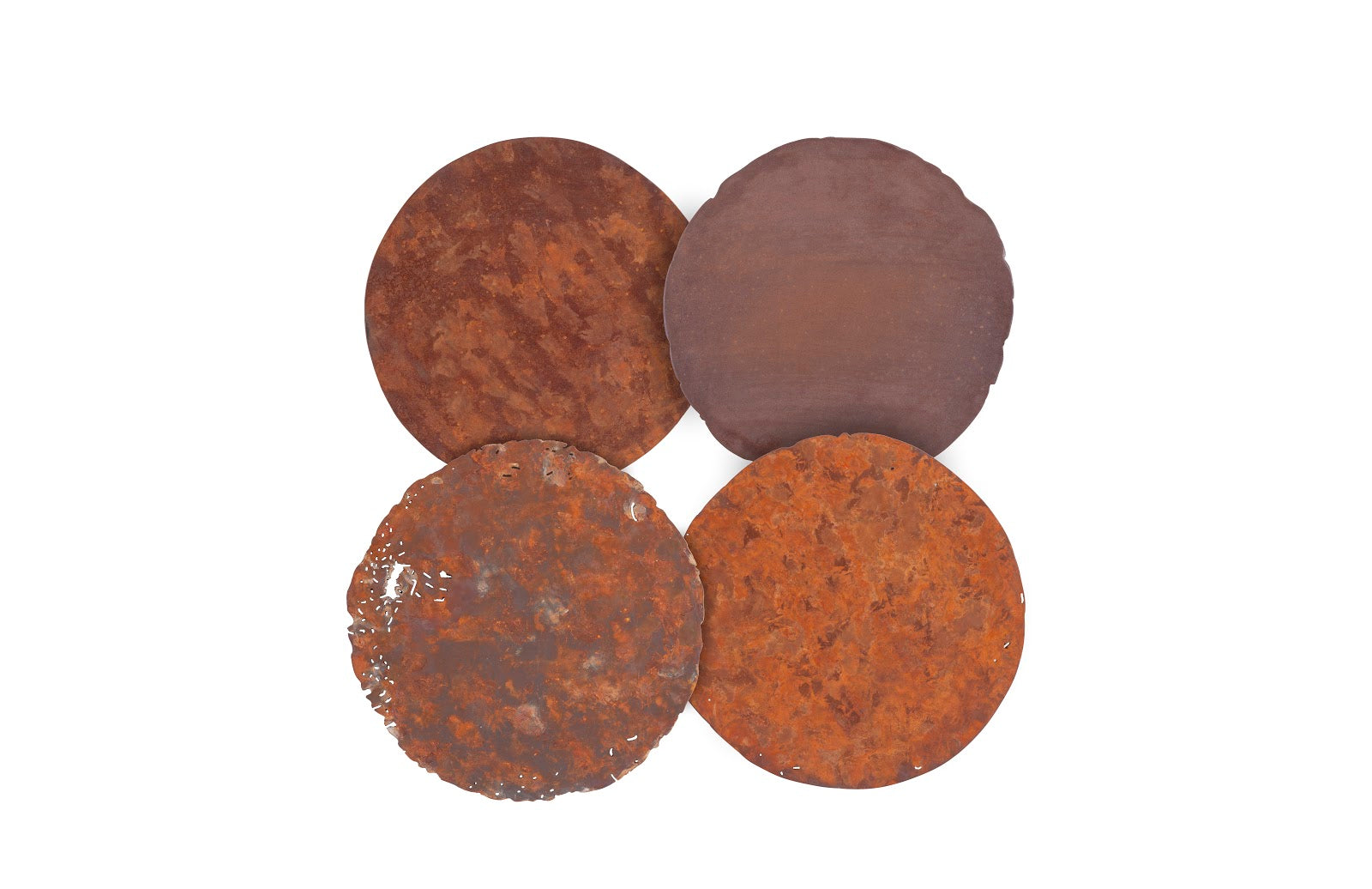 Phillips Collection Home Phillips Collection Cast Oil Drum Wall Discs, Resin, Rust Finish, Set of 4