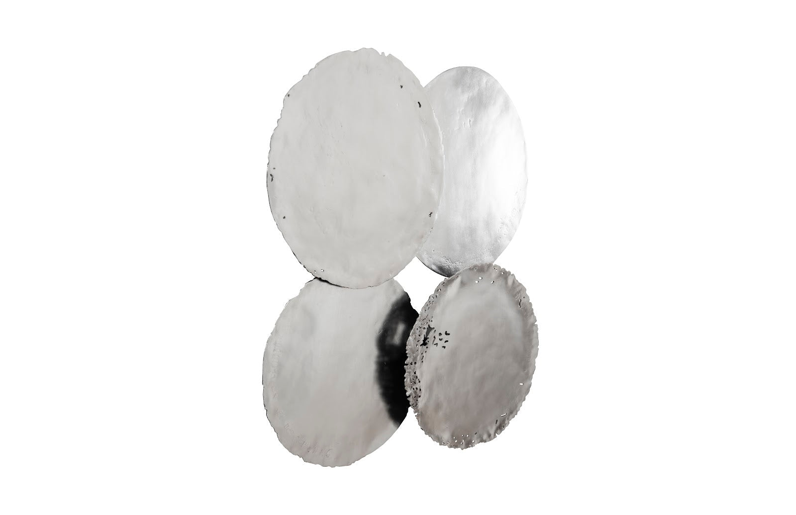Phillips Collection Home Phillips Collection Cast Oil Drum Wall Discs, Silver Leaf, Set of 4