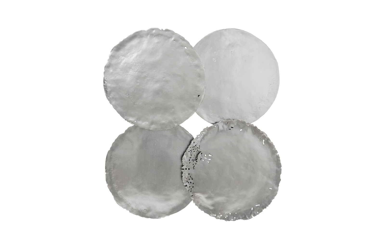 Phillips Collection Home Phillips Collection Cast Oil Drum Wall Discs, Silver Leaf, Set of 4