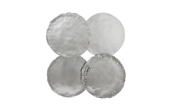 Phillips Collection Home Phillips Collection Cast Oil Drum Wall Discs, Silver Leaf, Set of 4