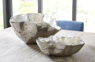 Phillips Collection Home Phillips Collection Cast Onyx Bowl, Silver Leaf, Large