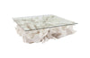 Phillips Collection Home Oversized LTL - Rate to be Quoted Phillips Collection Cast Root Coffee Table, White Stone, With Glass