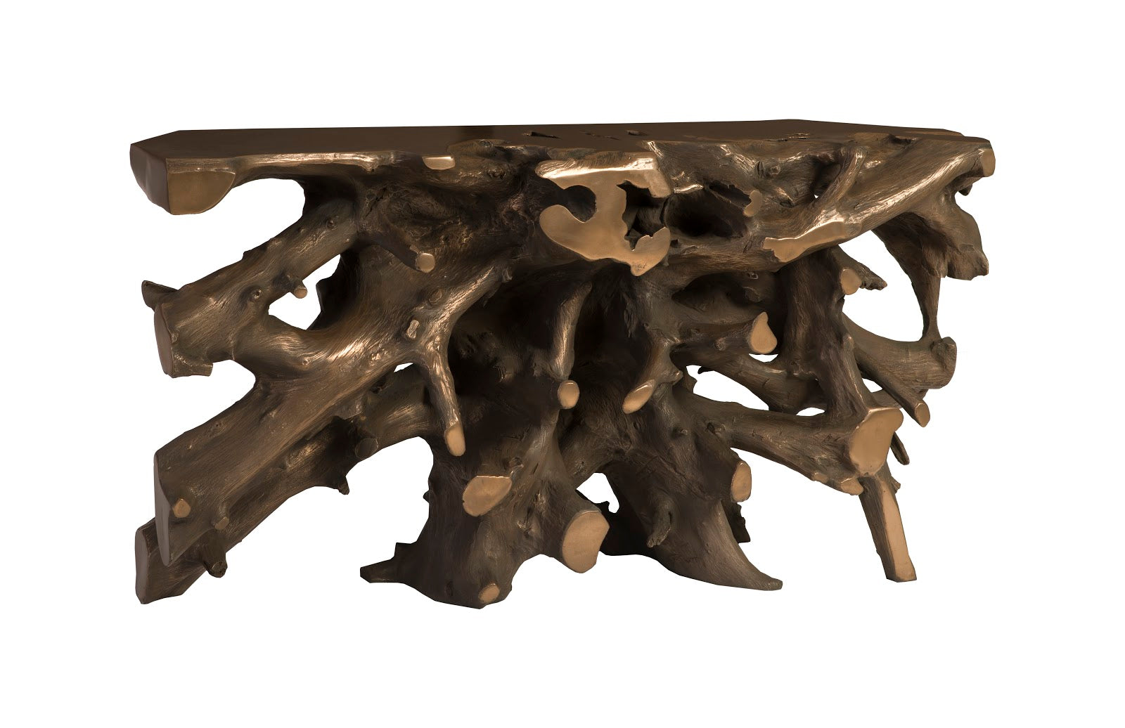 Phillips Collection Home Oversized LTL - Rate to be Quoted Phillips Collection Cast Root Console Table, Resin, Bronze