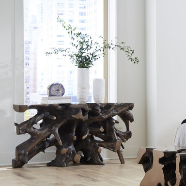 Phillips Collection Home Oversized LTL - Rate to be Quoted Phillips Collection Cast Root Console Table, Resin, Bronze