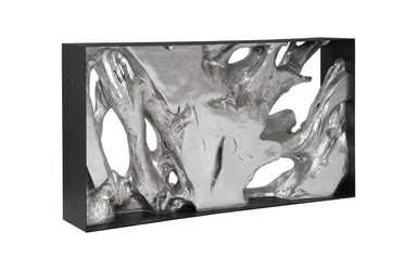 Phillips Collection Home Oversized LTL - Rate to be Quoted Phillips Collection Cast Root Console Table, Resin, Silver Leaf