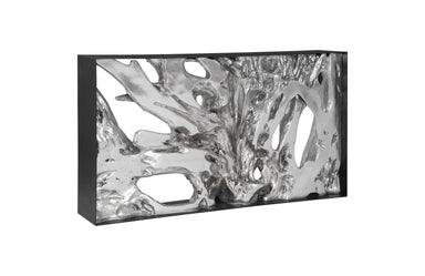 Phillips Collection Home Oversized LTL - Rate to be Quoted Phillips Collection Cast Root Console Table, Resin, Silver Leaf