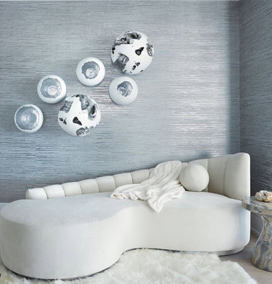 Phillips Collection Home Phillips Collection Cast Root Wall Ball, Silver Leaf, White, LG