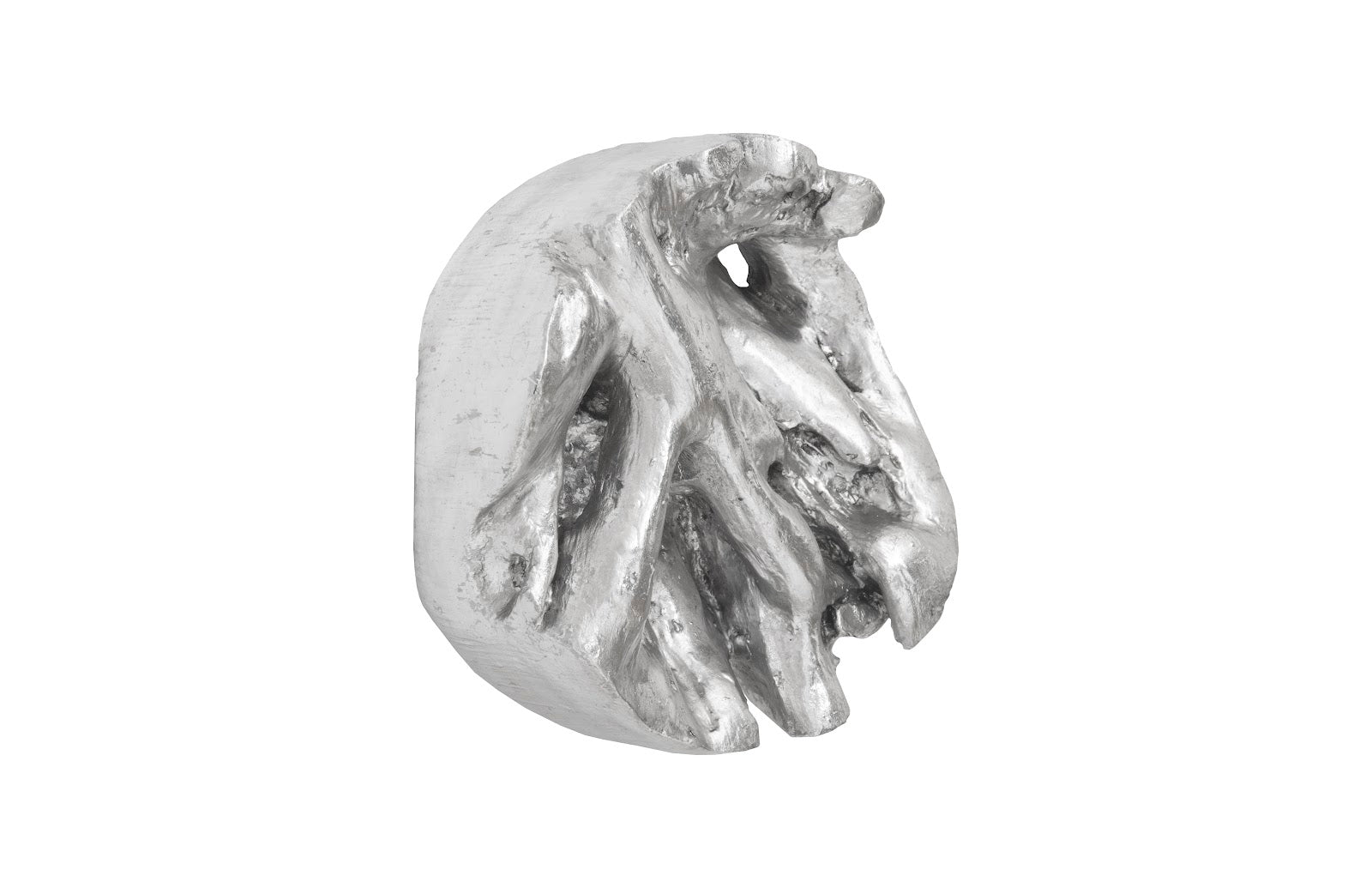 Phillips Collection Home Phillips Collection Cast Root Wall Tile, Resin, Silver Leaf, Round