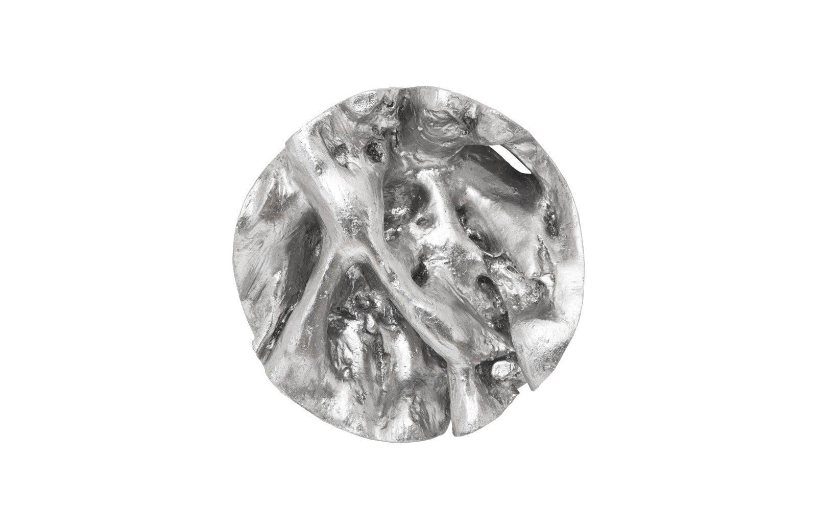 Phillips Collection Home Phillips Collection Cast Root Wall Tile, Resin, Silver Leaf, Round