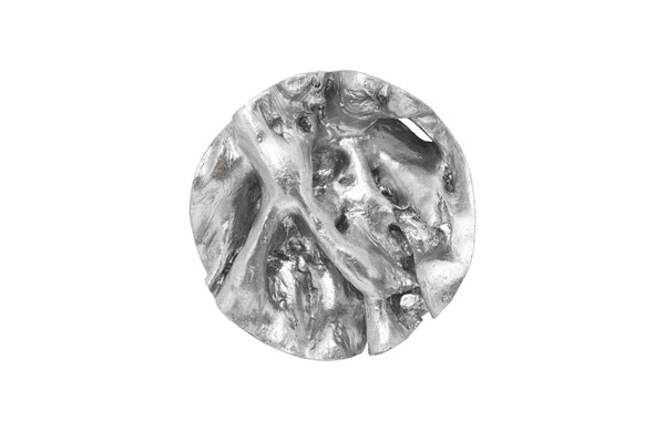 Phillips Collection Home Phillips Collection Cast Root Wall Tile, Resin, Silver Leaf, Round