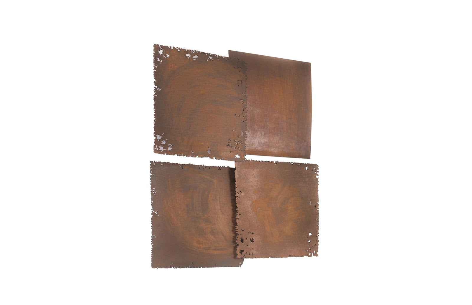 Phillips Collection Home Phillips Collection Cast Square Oil Drum Wall Tiles, Resin, Rust Finish, Set of 4