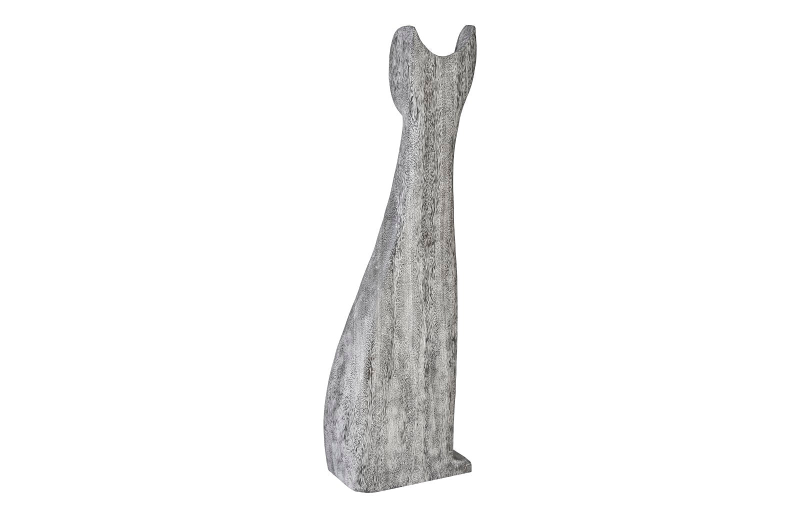 Phillips Collection Home Phillips Collection Cat Sculpture, Large, Chamcha Wood, Gray Stone Finish