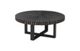 Phillips Collection Home Oversized LTL - Rate to be Quoted Phillips Collection Chainsaw Coffee Table, Round, Black Iron Cross Base, Black/Copper