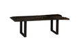 Phillips Collection Home Oversized LTL - Rate to be Quoted Phillips Collection Chainsaw Dining Table with Glass, Burnt Black, Black Iron U Legs