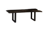Phillips Collection Home Oversized LTL - Rate to be Quoted Phillips Collection Chainsaw Dining Table with Glass, Burnt Black, Black Iron U Legs