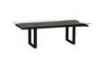Phillips Collection Home Oversized LTL - Rate to be Quoted Phillips Collection Chainsaw Dining Table with Glass, Burnt Black, Black Iron U Legs