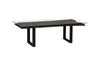 Phillips Collection Home Oversized LTL - Rate to be Quoted Phillips Collection Chainsaw Dining Table with Glass, Burnt Black, Black Iron U Legs