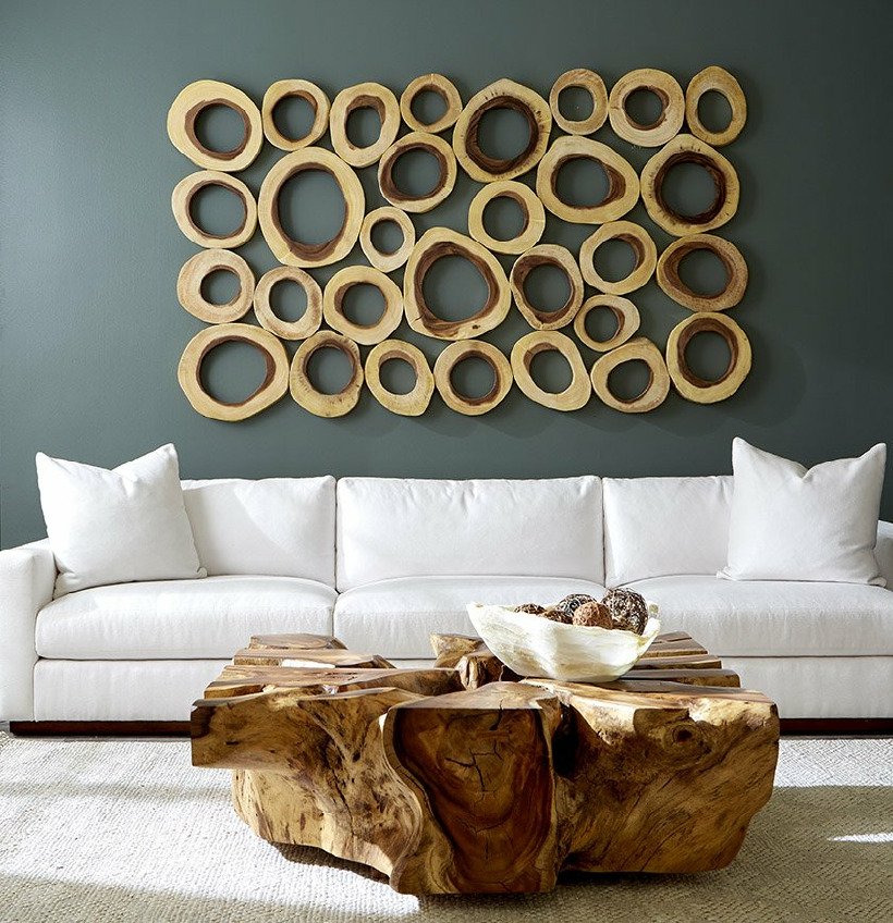 Phillips Collection Home Oversized LTL - Rate to be Quoted Phillips Collection Chuleta Rings Wall Art, Chamcha Wood, Rectangular