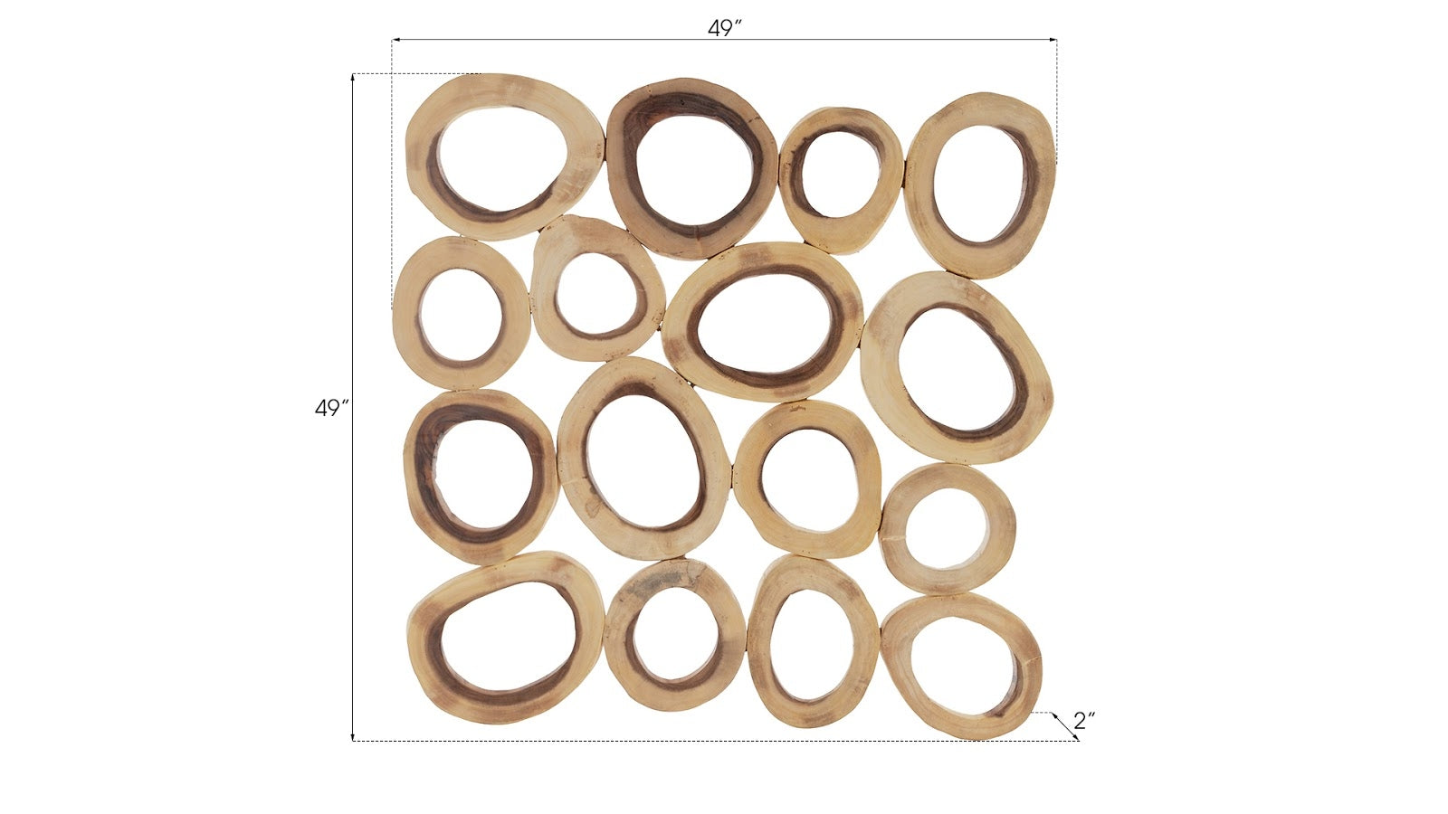 Phillips Collection Home Oversized LTL - Rate to be Quoted Phillips Collection Chuleta Rings Wall Art, Chamcha Wood, Square, LG