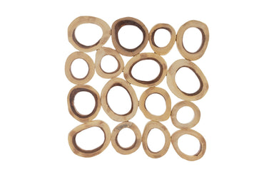 Phillips Collection Home Oversized LTL - Rate to be Quoted Phillips Collection Chuleta Rings Wall Art, Chamcha Wood, Square, LG