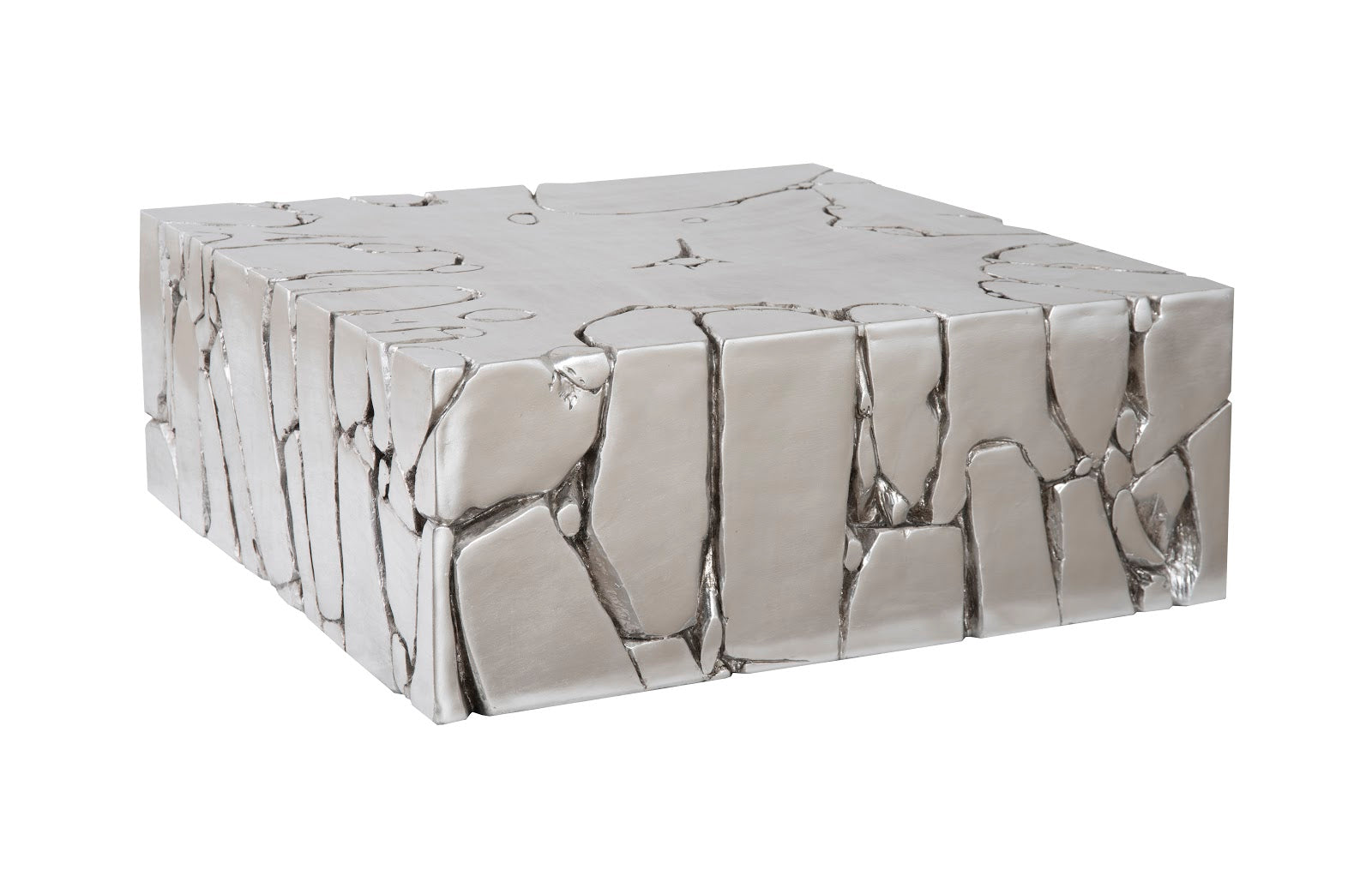 Phillips Collection Home Oversized LTL - Rate to be Quoted Phillips Collection Chunk Square Silver Coffee Table
