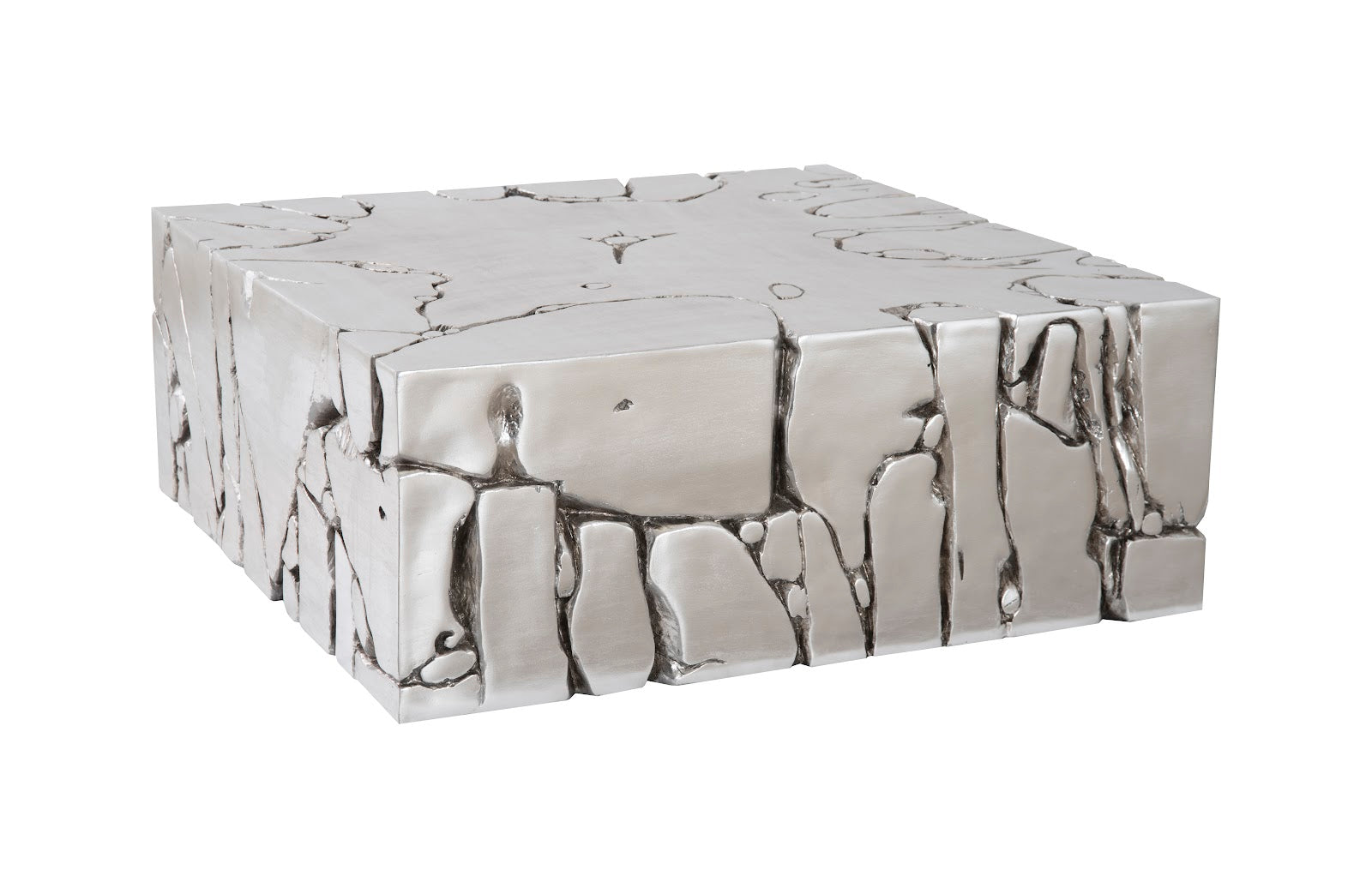 Phillips Collection Home Oversized LTL - Rate to be Quoted Phillips Collection Chunk Square Silver Coffee Table