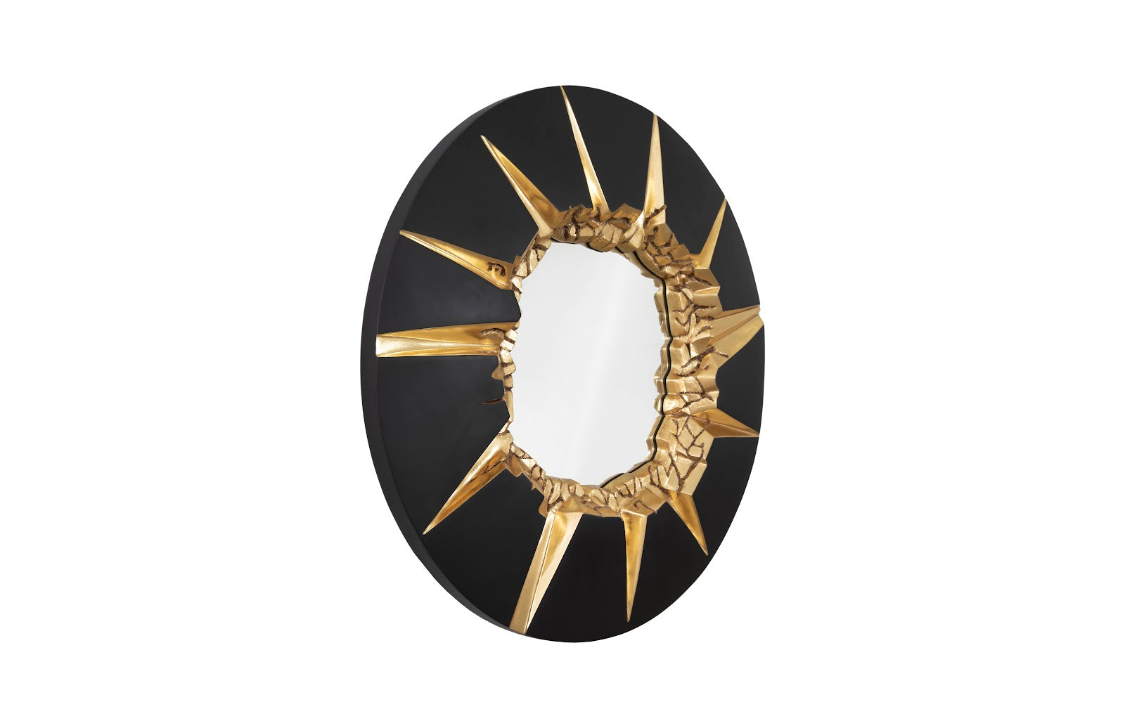 Phillips Collection Home Oversized LTL - Rate to be Quoted Phillips Collection Circular Cracked Mirror, Black & Gold