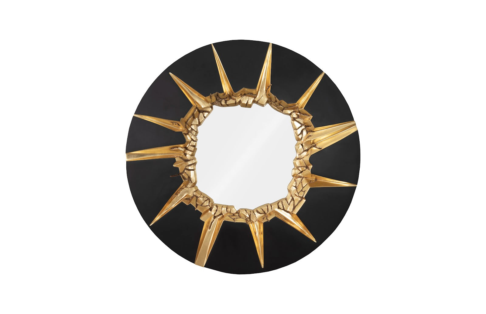 Phillips Collection Home Oversized LTL - Rate to be Quoted Phillips Collection Circular Cracked Mirror, Black & Gold