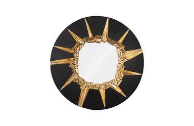 Phillips Collection Home Oversized LTL - Rate to be Quoted Phillips Collection Circular Cracked Mirror, Black & Gold