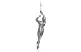 Phillips Collection Home Oversized LTL - Rate to be Quoted Phillips Collection Climbing Sculpture w/Rope, Black/Silver, Aluminum