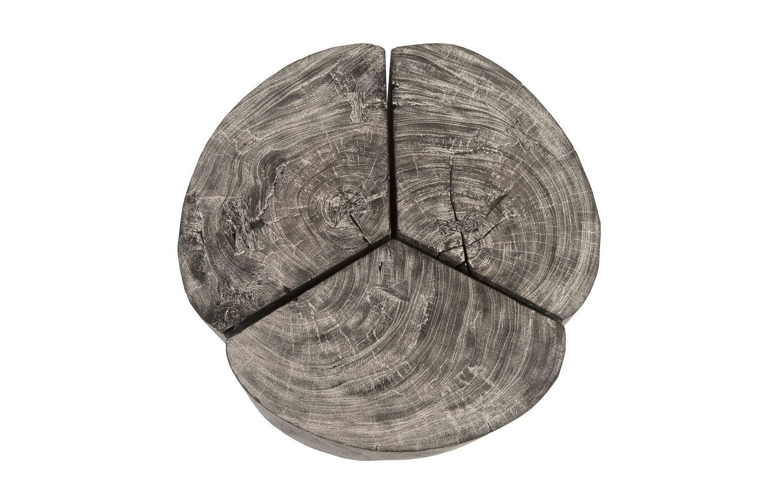 Phillips Collection Home Oversized LTL - Rate to be Quoted Phillips Collection Clover Coffee Table, Chamcha Wood, Gray Stone Finish, Metal Base