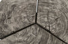 Phillips Collection Home Oversized LTL - Rate to be Quoted Phillips Collection Clover Coffee Table, Chamcha Wood, Gray Stone Finish, Metal Base