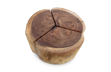 Phillips Collection Home Oversized LTL - Rate to be Quoted Phillips Collection Clover Coffee Table, Chamcha Wood, Natural Finish, Metal Base