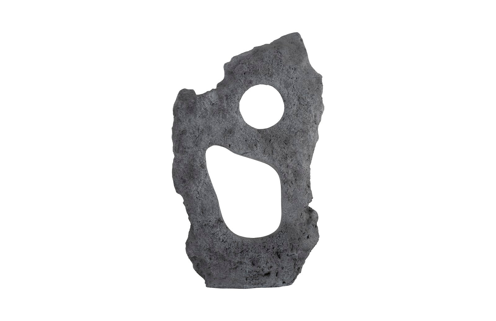 Phillips Collection Home Oversized LTL - Rate to be Quoted Phillips Collection Colossal Cast Stone Sculpture, Two Holes, Charcoal Stone