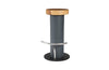 Phillips Collection Home Phillips Collection Concrete Bar Stool, Chamcha Wood Top, Stainless Steel Footrest