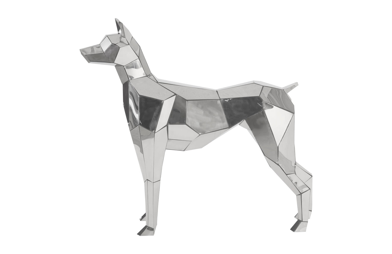 Phillips Collection Home Phillips Collection Crazy Cut Dog, Stainless Steel, Silver