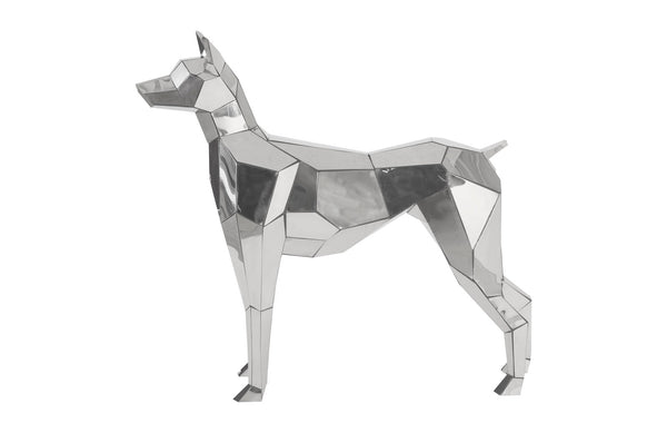 Phillips Collection Home Phillips Collection Crazy Cut Dog, Stainless Steel, Silver