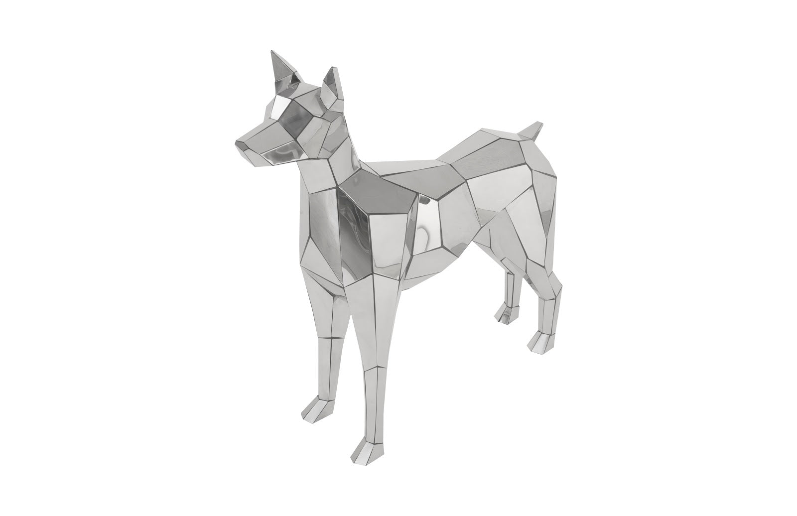 Phillips Collection Home Phillips Collection Crazy Cut Dog, Stainless Steel, Silver
