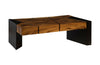 Phillips Collection Home Oversized LTL - Rate to be Quoted Phillips Collection Criss Cross Coffee Table on Black Iron Legs, Chamcha Wood
