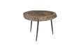 Phillips Collection Home Phillips Collection Crosscut Side Table, Gray Stone, Forged Legs