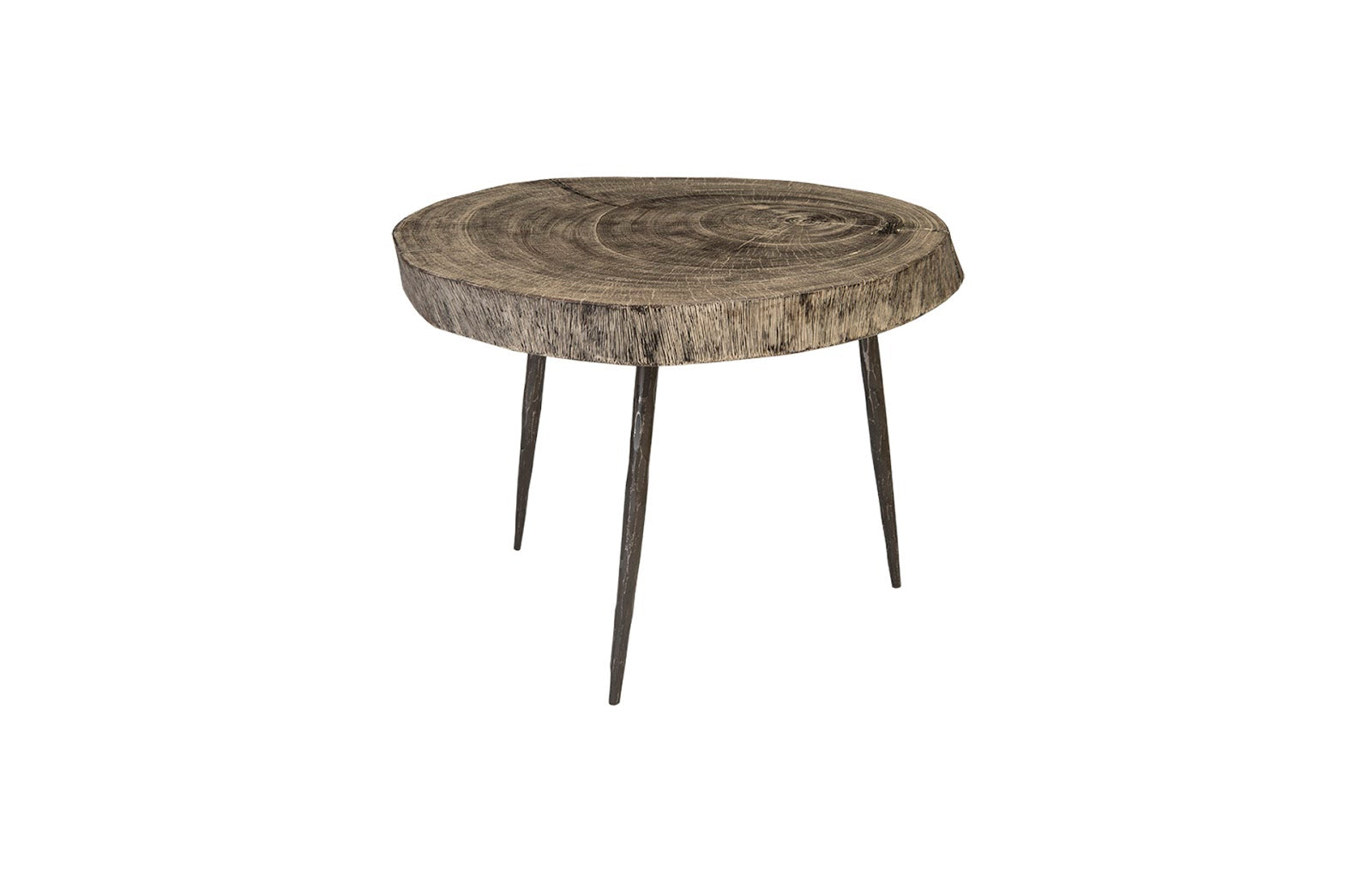 Phillips Collection Home Phillips Collection Crosscut Side Table, Gray Stone, Forged Legs