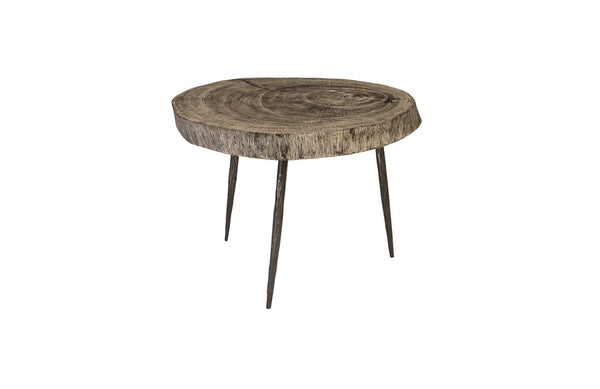 Phillips Collection Home Phillips Collection Crosscut Side Table, Gray Stone, Forged Legs
